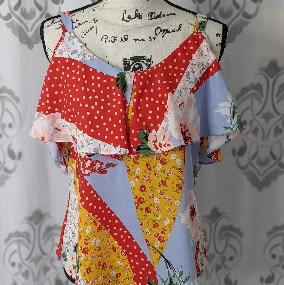 NY & Co Multi Colored Summer Blouse
